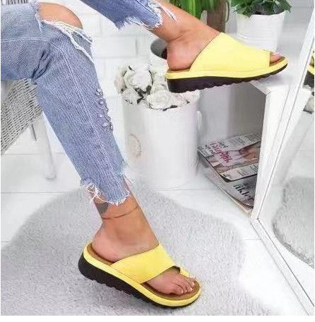 2019 Summer Women's Shoes Fish Mouth Artificial PU European And American Style Sandals Sleeve Cover Roman Shoes Breathable Flat Heel Women's Shoes
