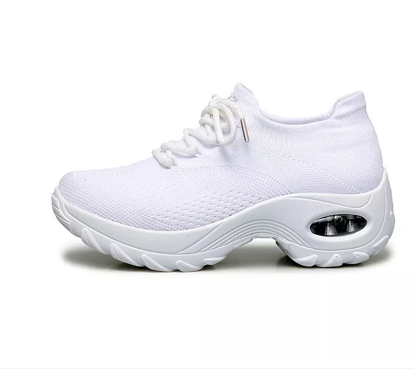 Amazon Cross-border Wish Plus Size Air Cushion Women's Shoes New Mother Sneakers Women's Flying Woven Socks Shoes Rocking Shoes