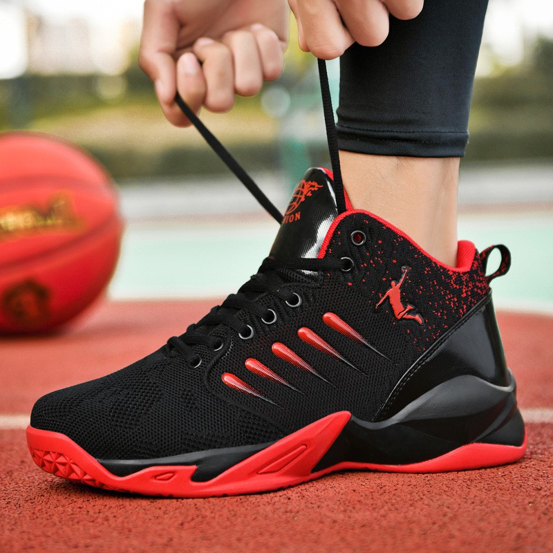 Foreign Trade Large Size Basketball Shoes Men's Students Flying Weaving Breathable Running Sports Shoes Actual Combat Cement Earth Shoes