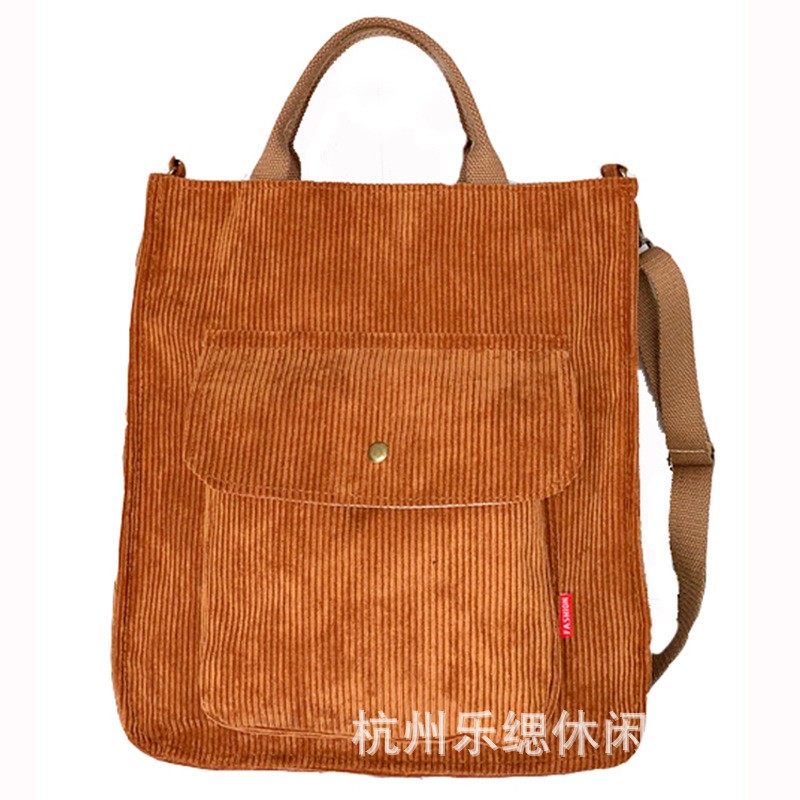 Corduroy Messenger Bag Canvas Bag Large Capacity Literary And Artistic Simple Canvas Handbag
