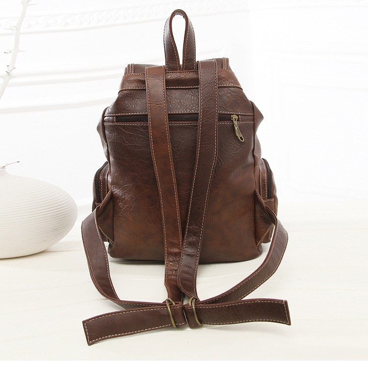 Retro backpack female 2021 new handbag fashion ladies backpack schoolbag hook factory direct