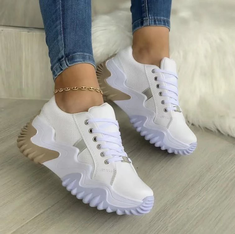 New Style Inner Heightened European And American Thick-soled Muffin With Casual Lace-up Shoes  Large Size Women's Shoes