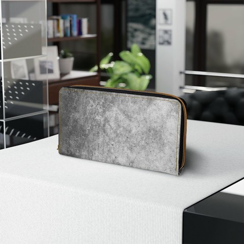 Zipper Wallet, Black & Grey Style Purse