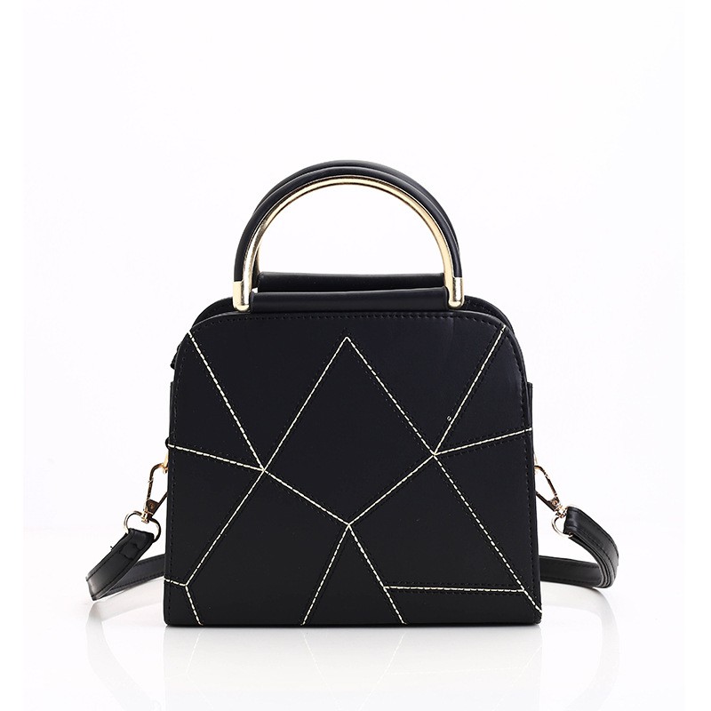 Spring New Semi-circle Handbag Small Square Bag Japanese And Korean Stitching Simple One-shoulder Messenger Tide Bag