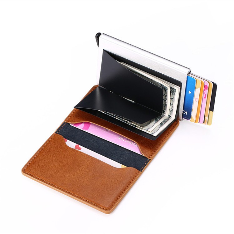 Spot Automatic Pop-up Aluminum Alloy Credit Card Bag Wallet RFID Anti-theft Card Box Business Anti-magnetic Credit Card Box