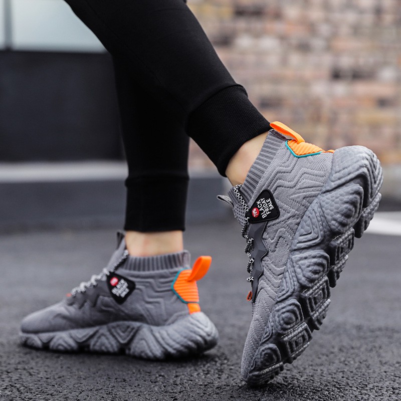 New Socks Shoes Men's Mesh Sports Trendy Shoes Teenagers Flying Woven Coconut Shoes All-match Casual Summer Men's Shoes