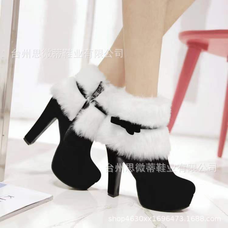 Winter New Women's Cotton Boots Foreign Trade Europe And The United States Large Size Women's Shoes Cross-border Explosive Models Factory Direct Supply