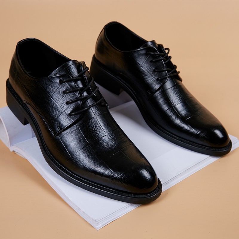 Summer Inner Heightened Leather Shoes Men's British Casual Business Dress Pointy Wedding Shoes Men's Shoes