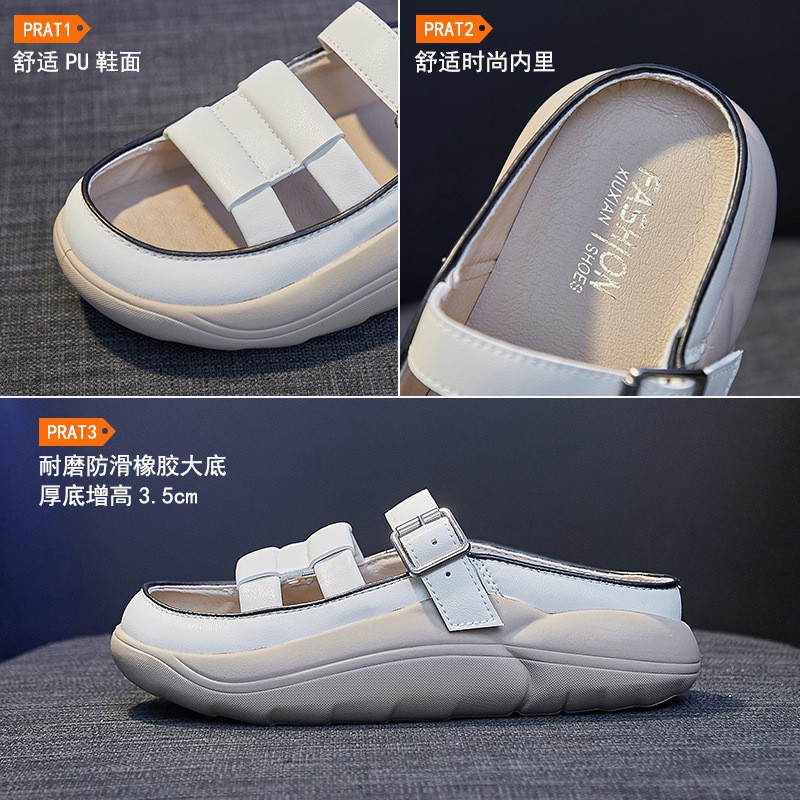 2022 Summer New Slip-on Sandals Women Wear Ins Tide Thick Bottom Sandals Retro Casual Beach Shoes CR605