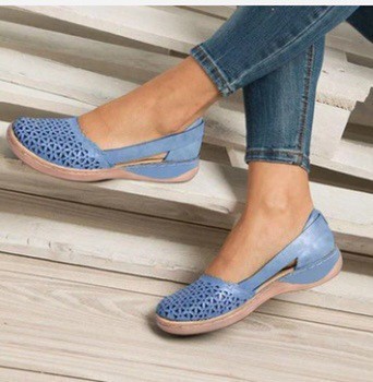 Foreign Trade Large Size Single Shoes Flat Casual Women's Shoes Hole Hole Women's Shoes Summer European And American Popular Women's Shoes Wish One Piece Delivery