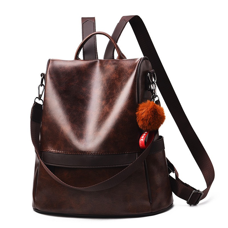 Women's Bag 2022 Korean Version Of The New Fashion Soft Leather Large-capacity Backpack Street Casual Backpack