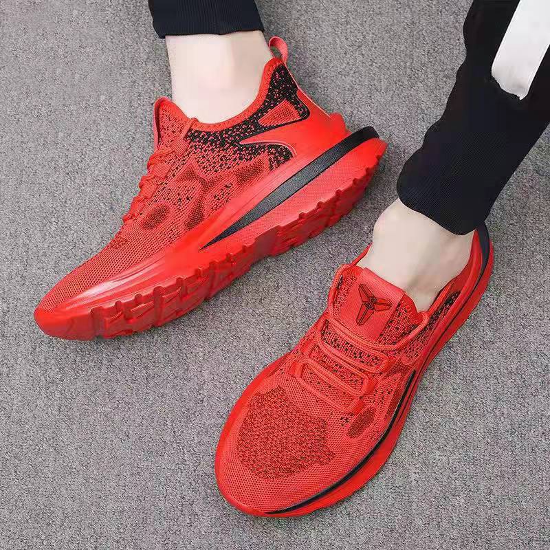 Casual Shoes 2022 Summer New Breathable Flying Woven Shoes Fashion Korean Version One Piece Dropshipping Mesh Running Shoes