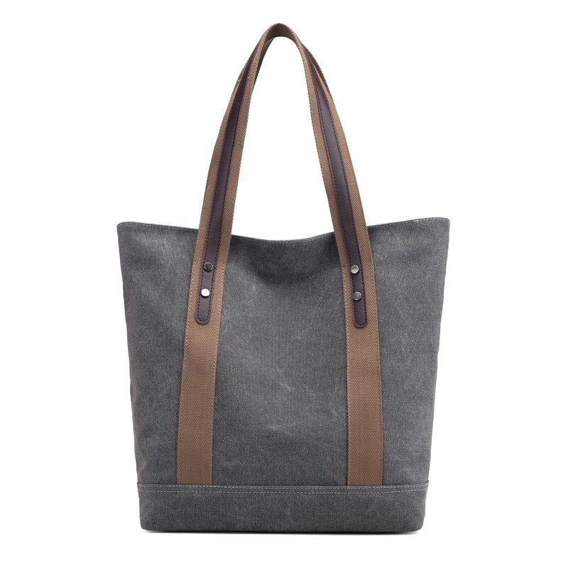 New women's canvas tote bag shoulder bag large capacity leisure travel anti-theft fashion wild Mommy shopping bag