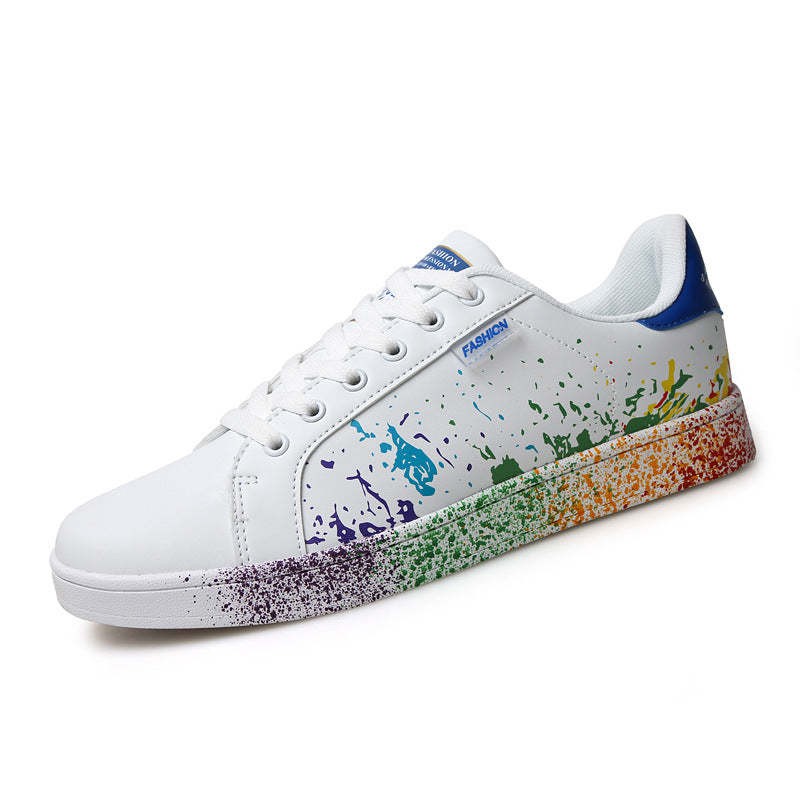 couple shoes print graffiti leather casual shoes