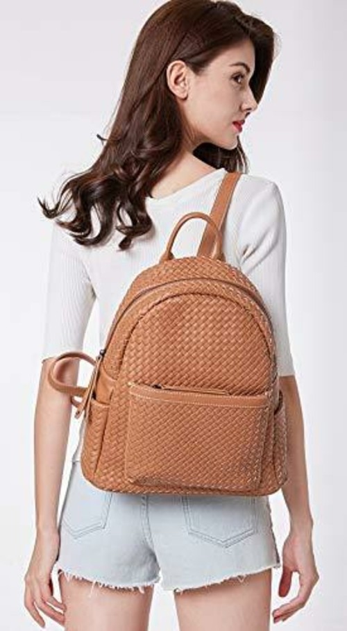 Women Backpack Purse Woven Trendy Stylish Casual Dayback Handbag