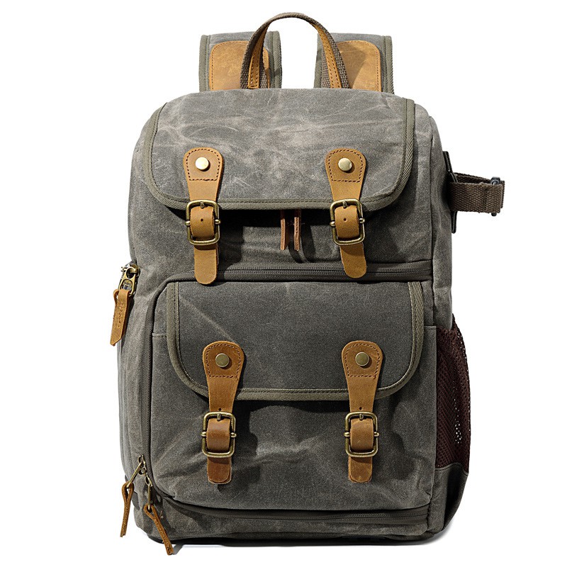 American Fashion - Camera Bag Shoulder Outdoor Canon Nikon Digital SLR Camera Bag Waterproof Canvas Men And Women Backpack
