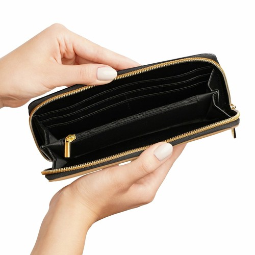 Zipper Wallet, Tri-Color Geometric Style Purse