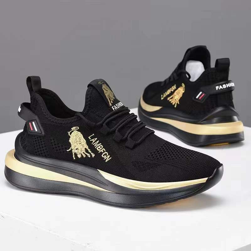 New Spring, Summer And Autumn Korean Version Boys' Low-top Soft Bottom Trendy Sneakers Mesh Front Lace-up Men's Casual Shoes