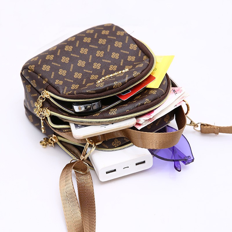 Bag Female Fashion Korean Version Messenger Handbag Small Bag Pu Bags Middle-aged Portable Mother Bag Mobile Phone Small Bag Female