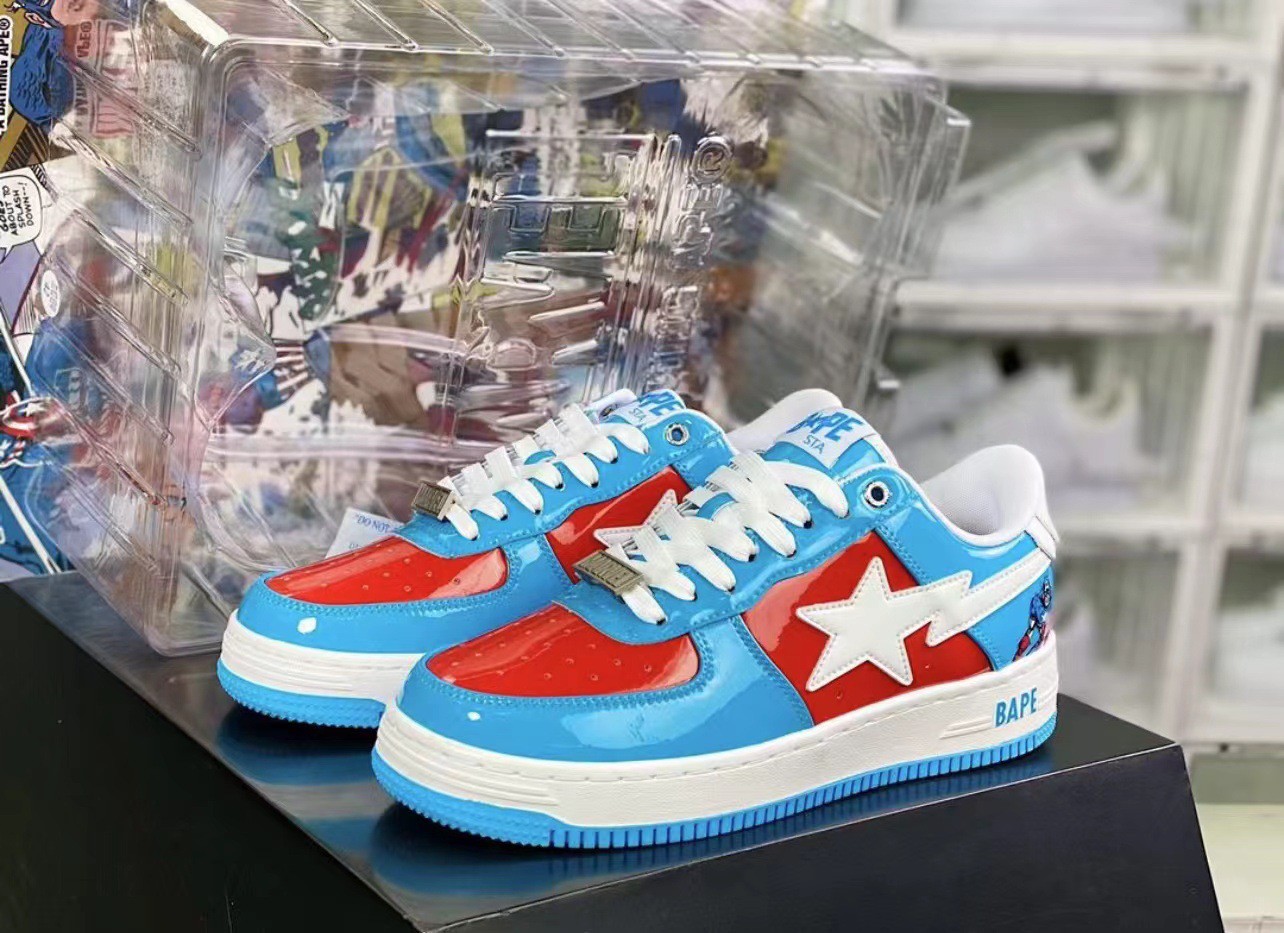 BAPESTA DUNK Marvel Joint Street Trend Couple Vibe Low Top Casual Sneakers Board Shoes