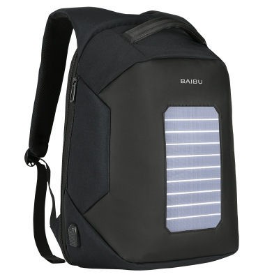 New solar charge outdoor double shoulder bag men business custom anti-theft backpack 15 inch Laptop Bag