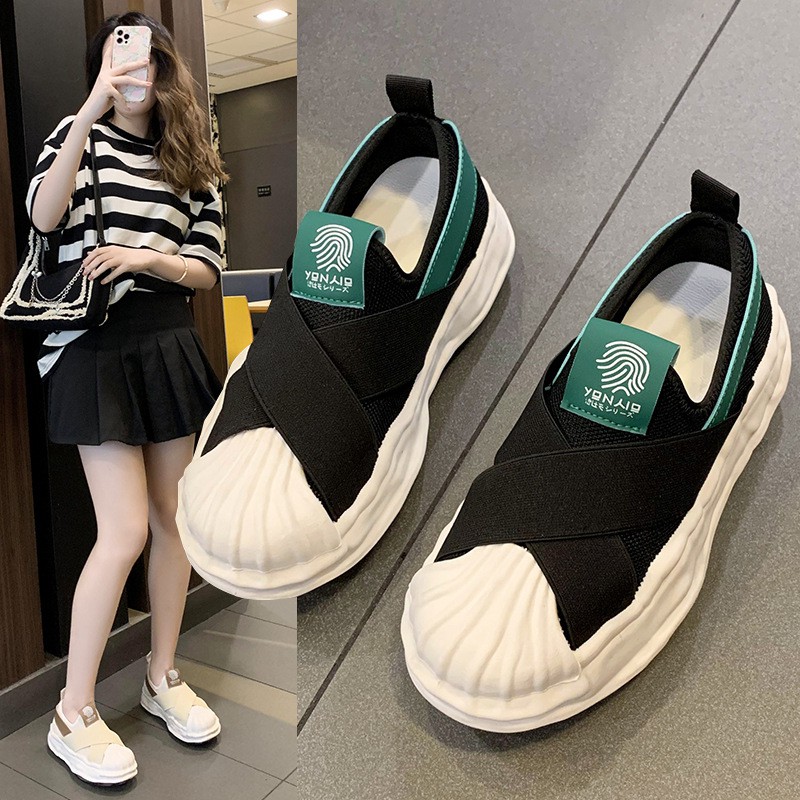 Thick Bottom Shell Head Dissolve Canvas Shoes Small White Shoes Skate Shoes