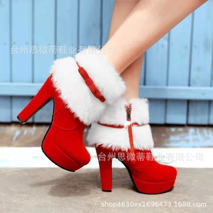 Winter New Women's Cotton Boots Foreign Trade Europe And The United States Large Size Women's Shoes Cross-border Explosive Models Factory Direct Supply
