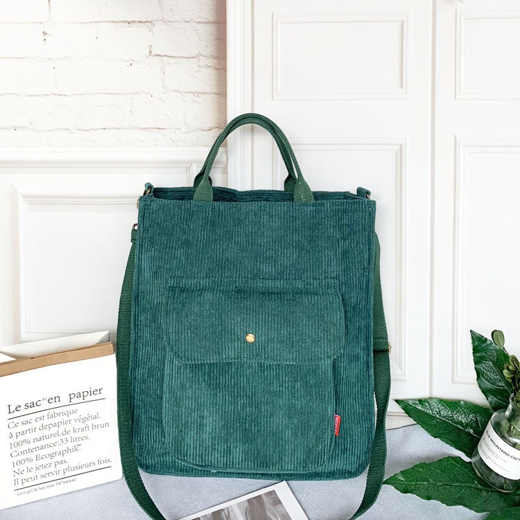 Corduroy Messenger Bag Canvas Bag Large Capacity Literary And Artistic Simple Canvas Handbag
