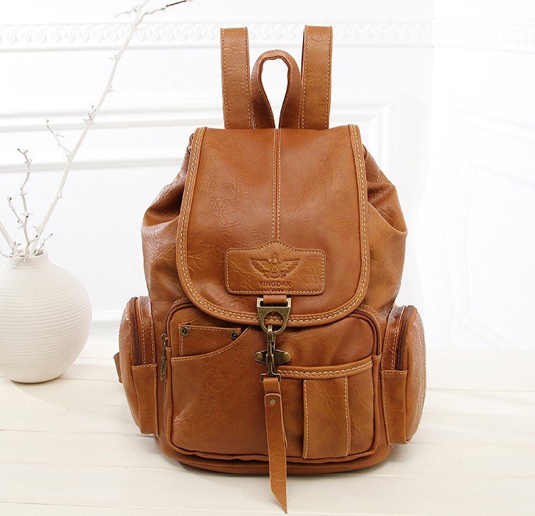 Retro backpack female 2021 new handbag fashion ladies backpack schoolbag hook factory direct
