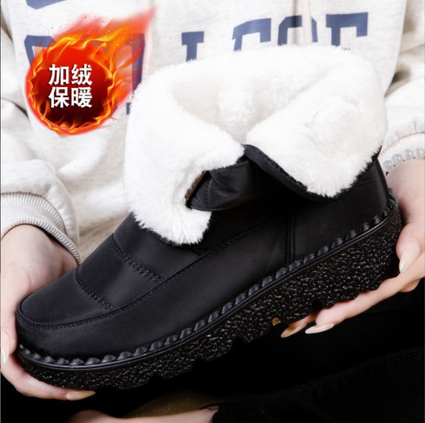 22 New Foreign Trade Cross-border Warm Women's Snow Boots Women's Velcro Waterproof European Size 44 Women's Boots Casual Women's Shoes