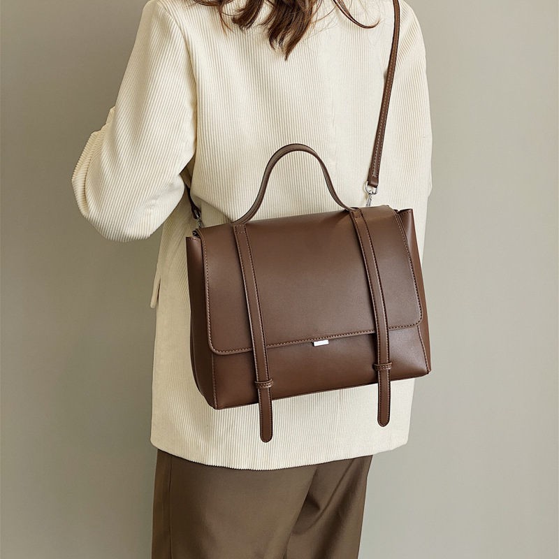 Personality messenger bag retro fashion PU portable lady briefcase