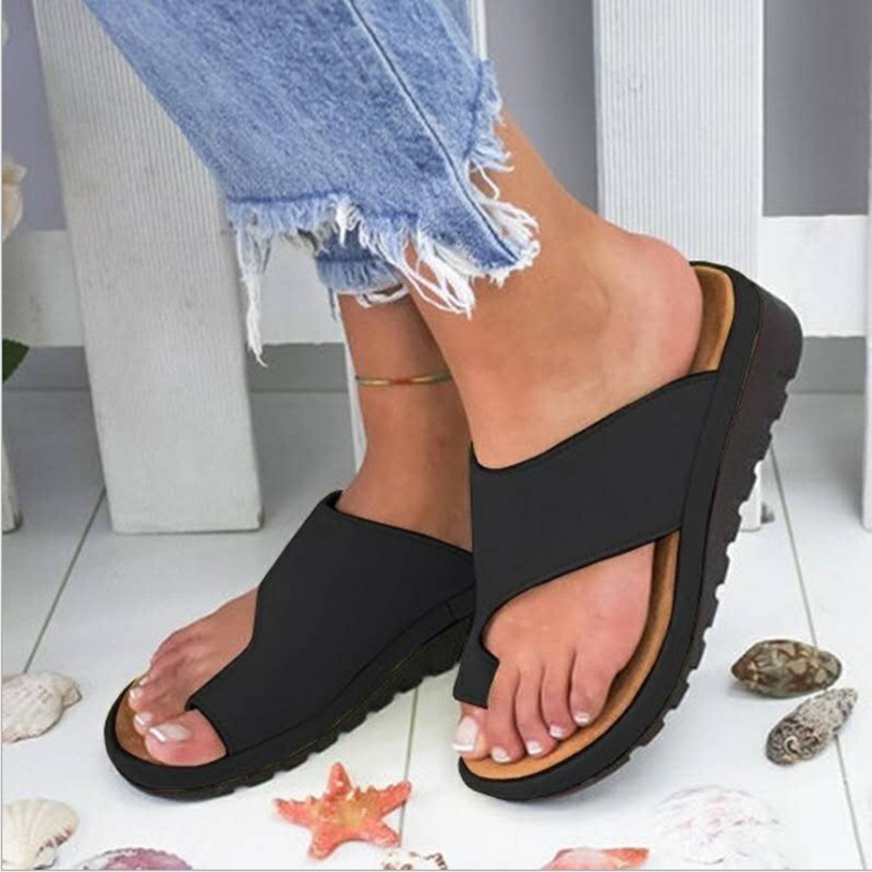 2019 Summer Women's Shoes Fish Mouth Artificial PU European And American Style Sandals Sleeve Cover Roman Shoes Breathable Flat Heel Women's Shoes
