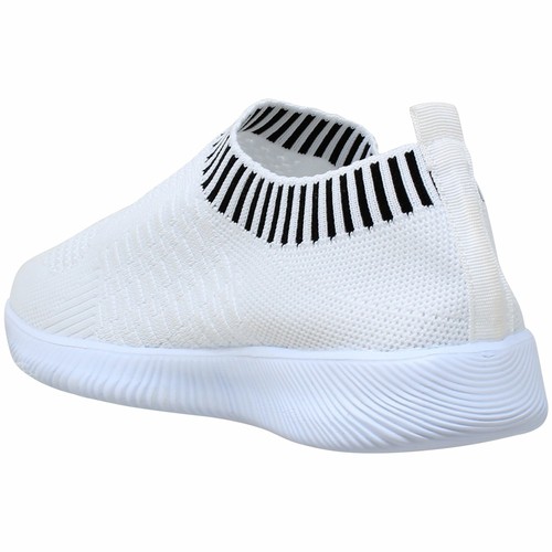 SOBEYO Women's Sneakers Running Shoes Striped Cuff White