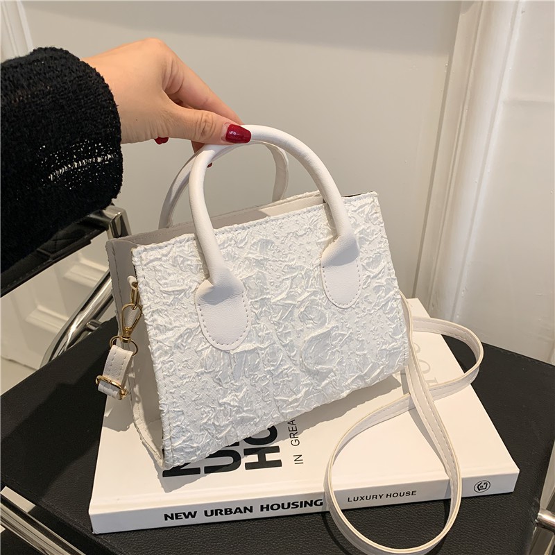 Version Of Foreign Fashion Portable Small Square Bag Trendy Graffiti Oil Painting Fold Shoulder Bag