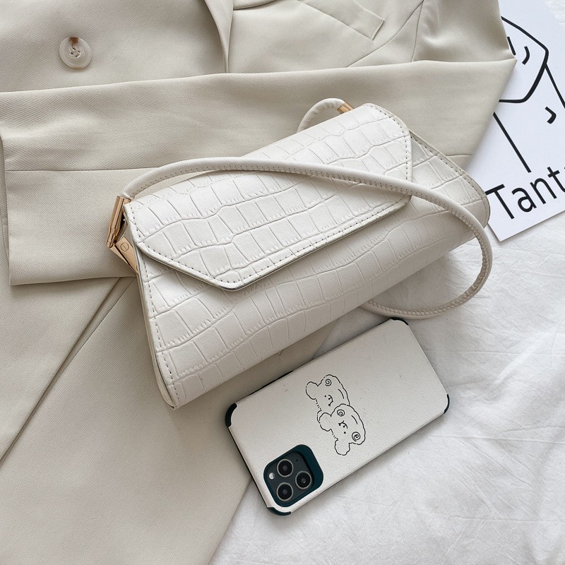 2021 New Simple Fashion Stone Pattern Ladies Shoulder Bag Underarm Bag Texture Western Style Baguette