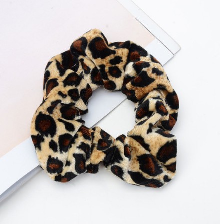 Vintage leopard spotted hair circle fabric hair accessory A