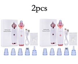 Blackhead Remover Skin Care Face Clean Pore Vacuum Acne Pimple Removal Vacuum Suction Facial Diamond Dermabrasion Tool Machine Pearl White 2pcs