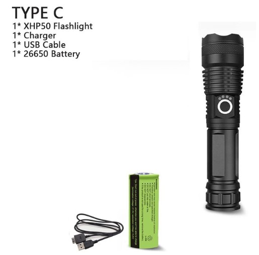 XHP70.2 Powerful Usb Led Flashlight P50+26650 UK