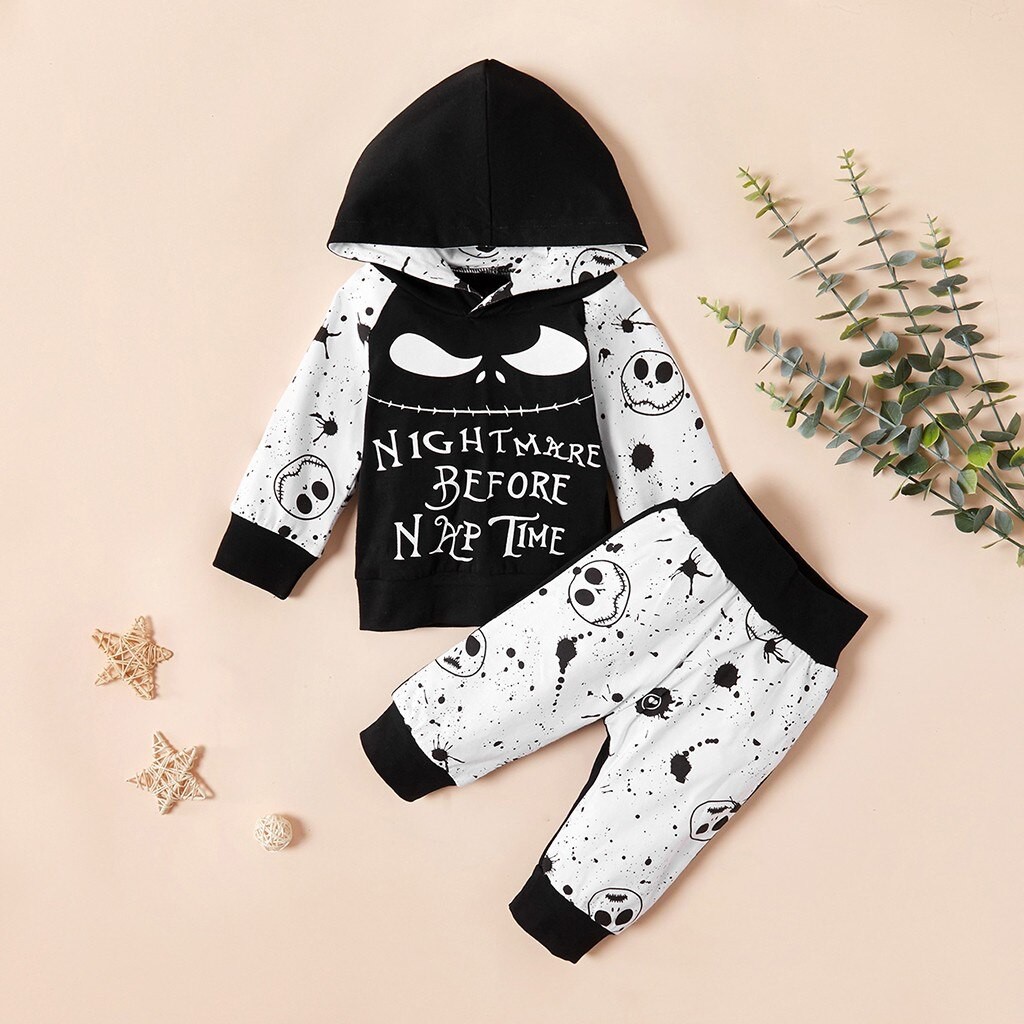 Halloween nightmare skull hoodie Black 100cm