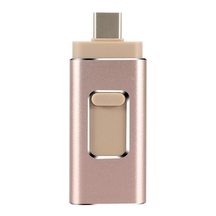 Mobile Phone U Disk Dual-Use Three-In-One Otg Metal U Disk Gold 32GB