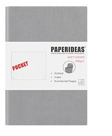 Soft leather Notebook aA6 Diary Portable Portable Small Notepad With Blank Page Number Pocket Book Gun Ash Dot matrix