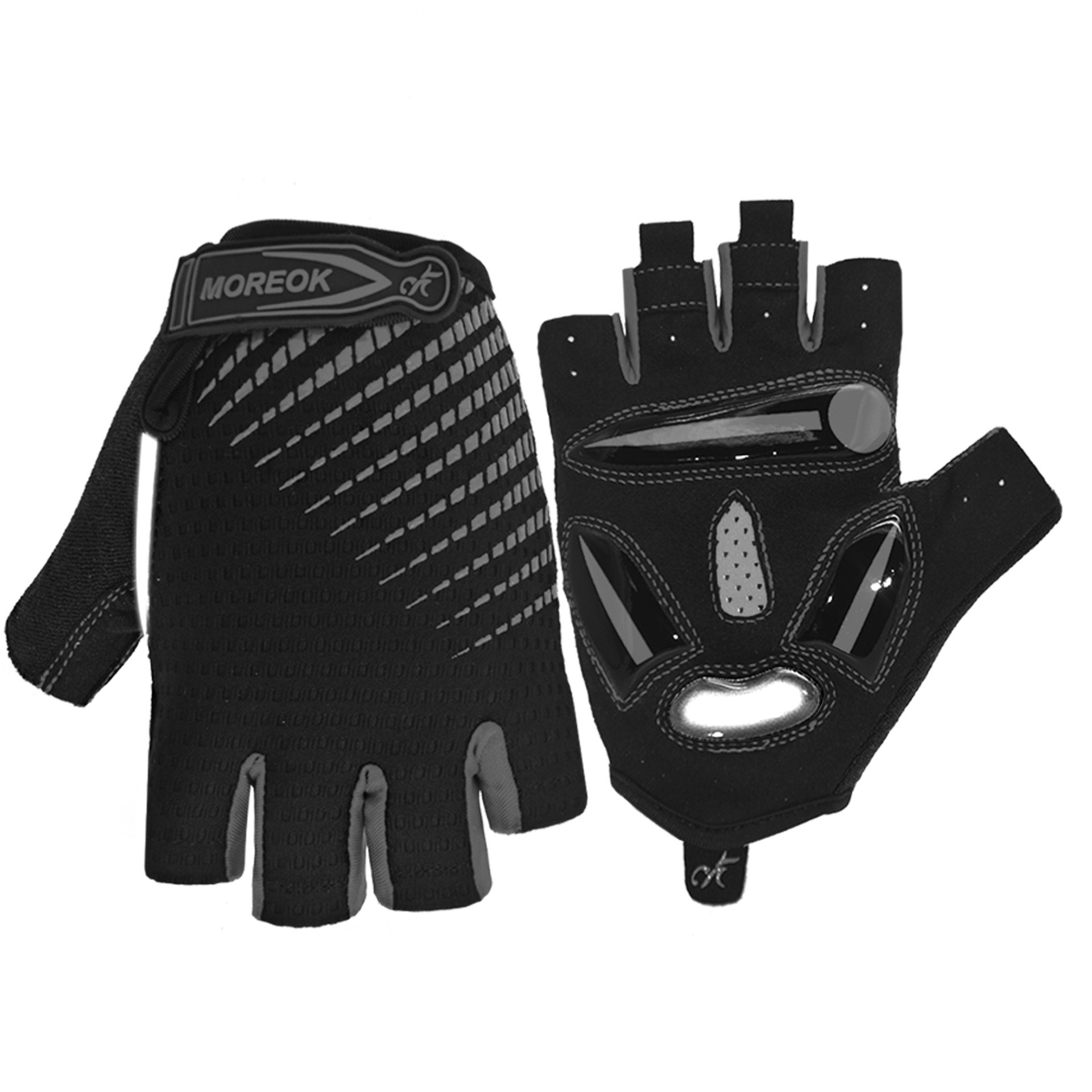 Cycling Gloves Bicycle Half Finger Gloves Men Women Summer Grey L