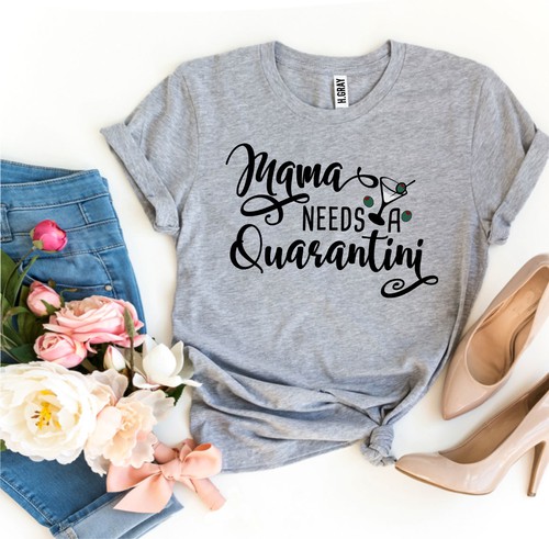 Mama Needs Quarantini T-shirt L LIGHT PINK