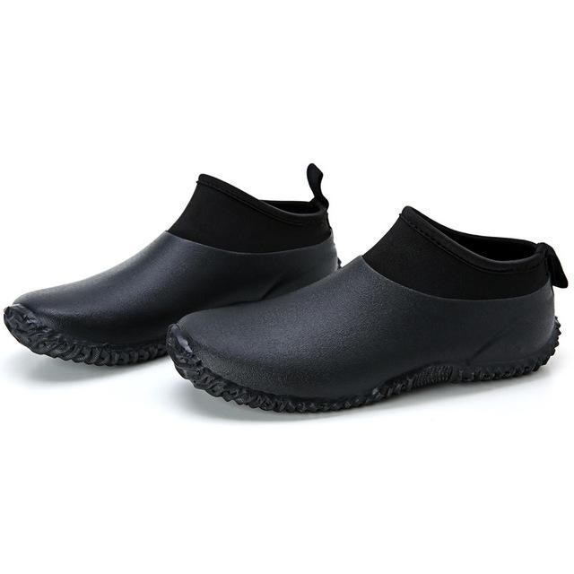 Men's fashion short low-top solid color rubber rain boots