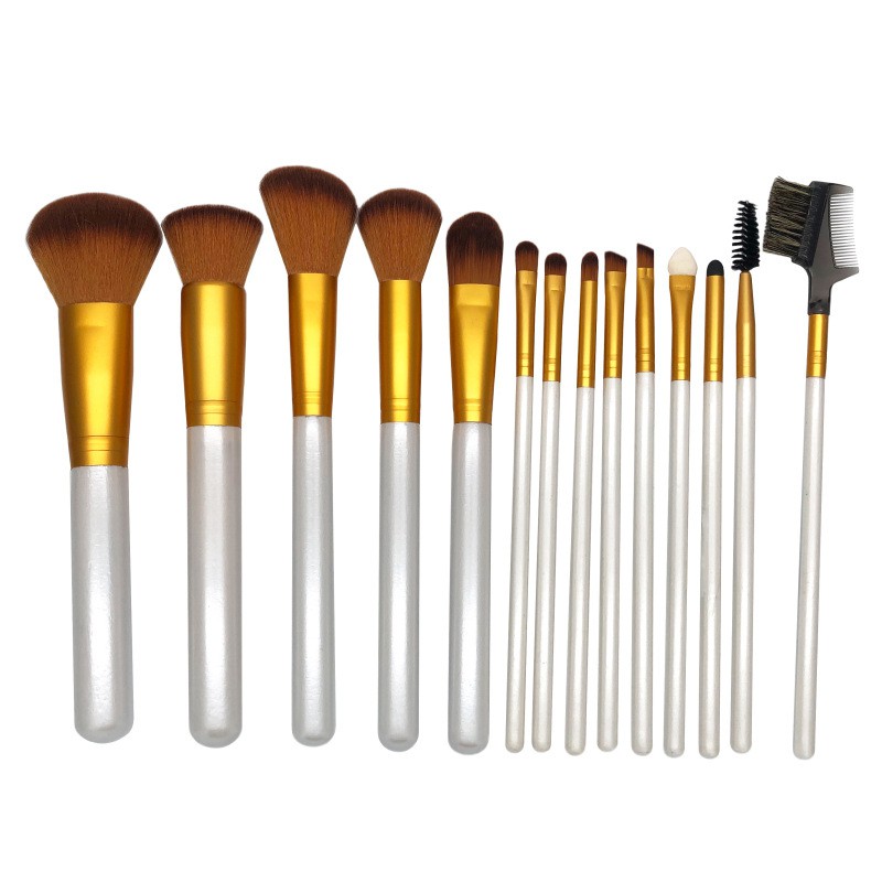 14 Fiber Hair Wooden Handle Makeup Brush Set