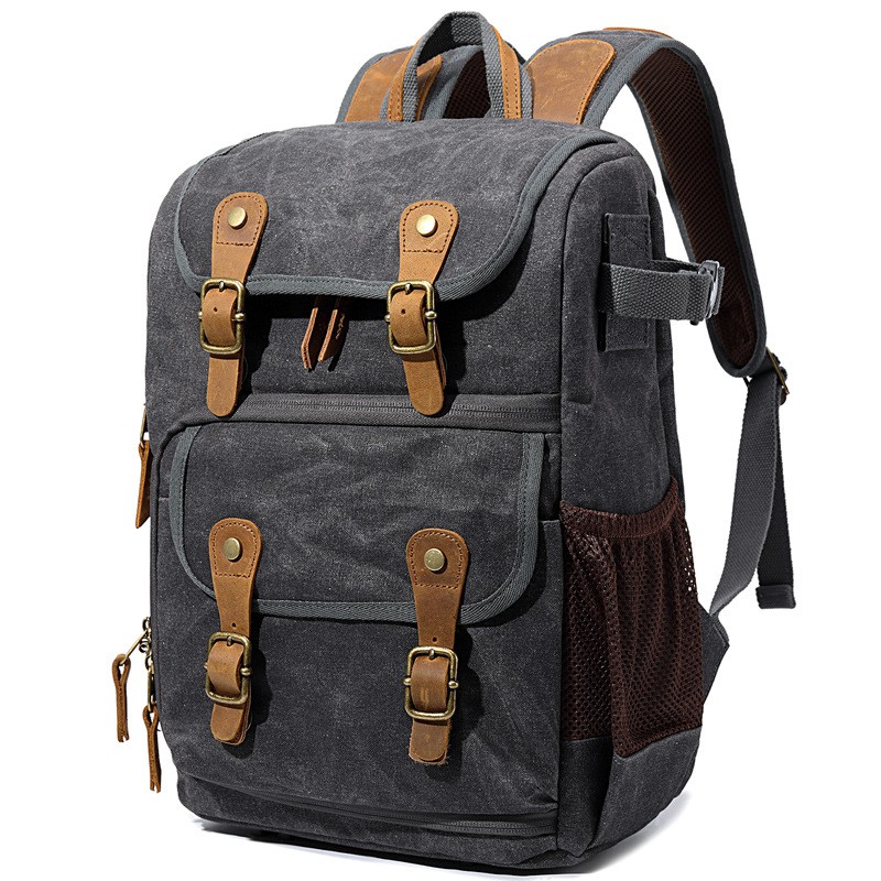 American Fashion - Camera Bag Shoulder Outdoor Canon Nikon Digital SLR Camera Bag Waterproof Canvas Men And Women Backpack