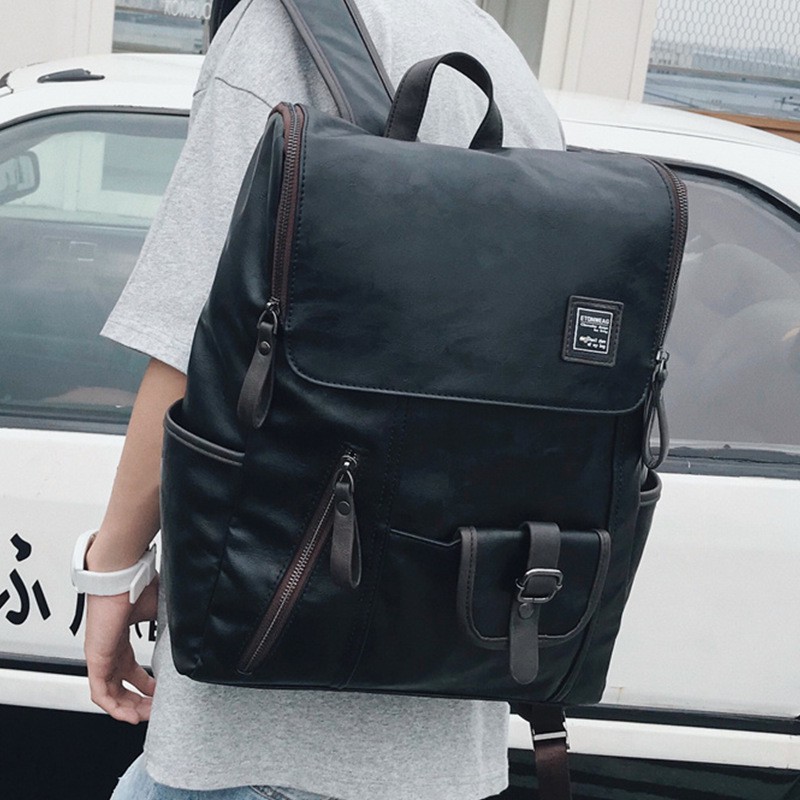 Men's Backpack Korean Fashion Retro College Style High School College Student Bag Leisure Sports Backpack Computer Bag