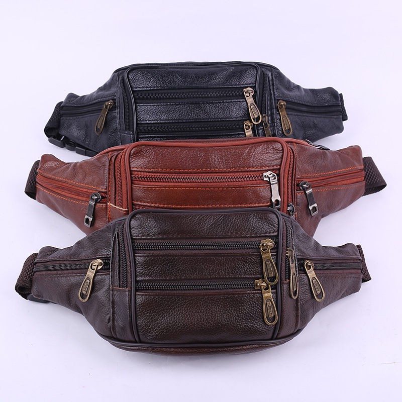 Men's backpack outdoor multi-functional Leather Backpack fashion sports chest stalls running  male bag manufacturer wholesale