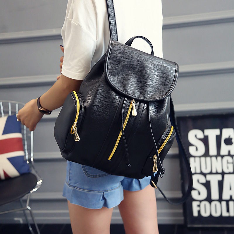 New Pu shoulder bag lady fashion leisure travel backpack school bag all-match wind