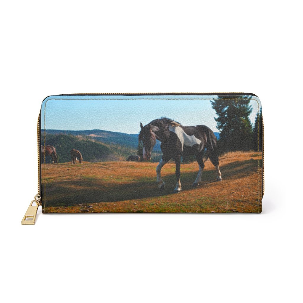 Zipper Wallet, Landscape & Horse Grphic Purse